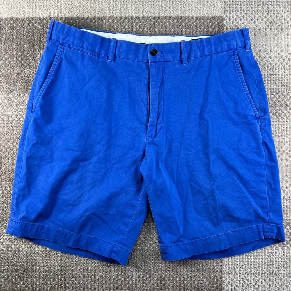 Vintage Polo Golf Ralph Lauren Mens Blue Chino Shorts Size 36 Stretch Cotton